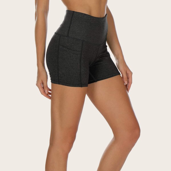 

Wide Waistband Cycling Sports Shorts, Black