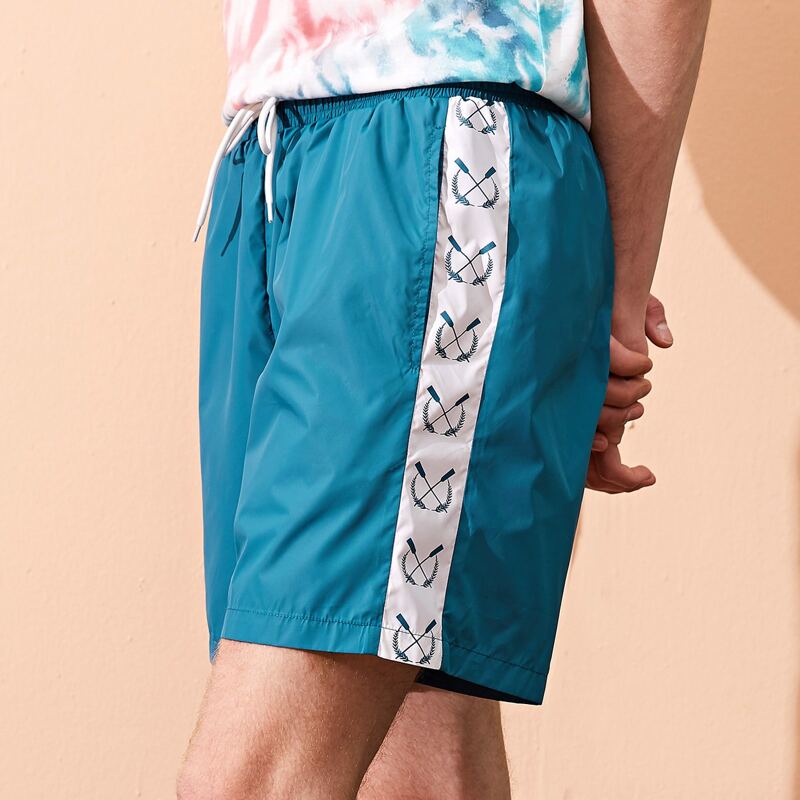 

Guys Graphic Print Contrast Sideseam Wind Shorts, Green