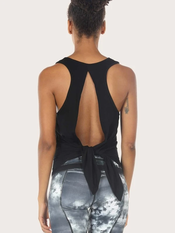 icyzone Débardeur de Sport de Dos Ouvert Femme