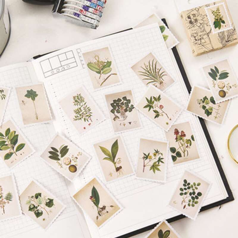 

45pcs Plants Print Sticker, Multicolor