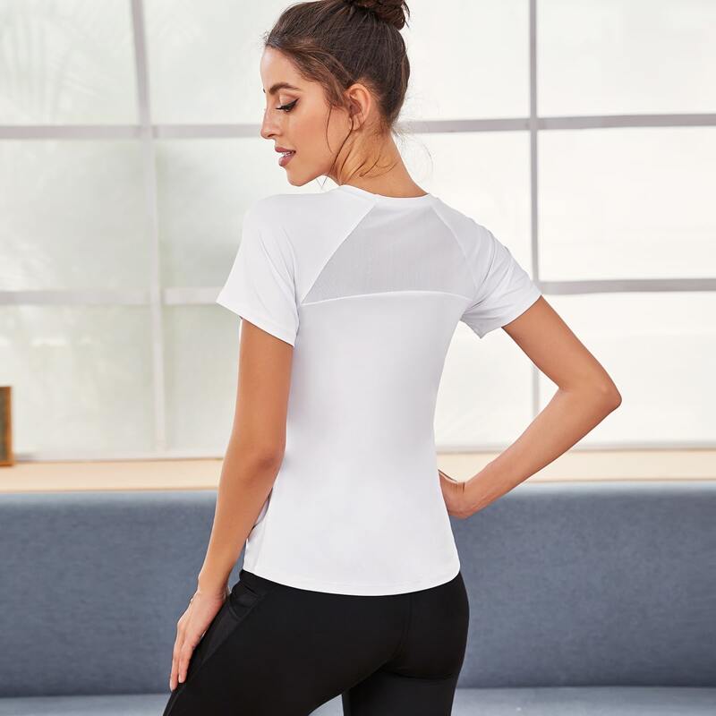 

Solid Fitted Sports Tee, White