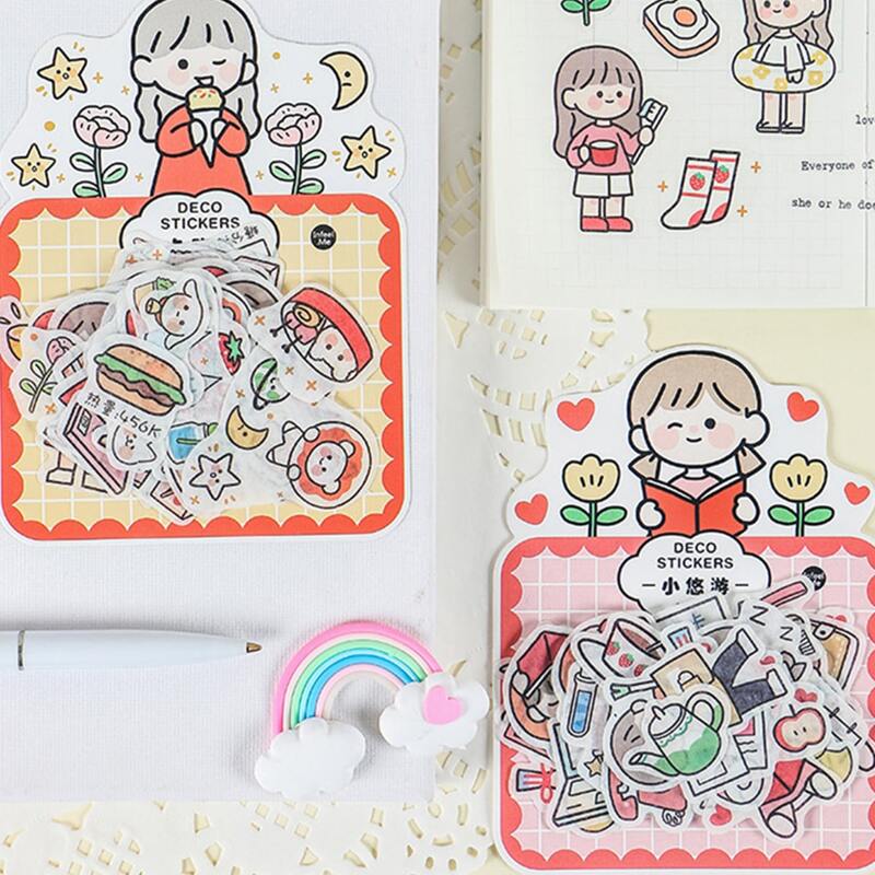 

40pcs Cartoon Figure Print Sticker, Multicolor