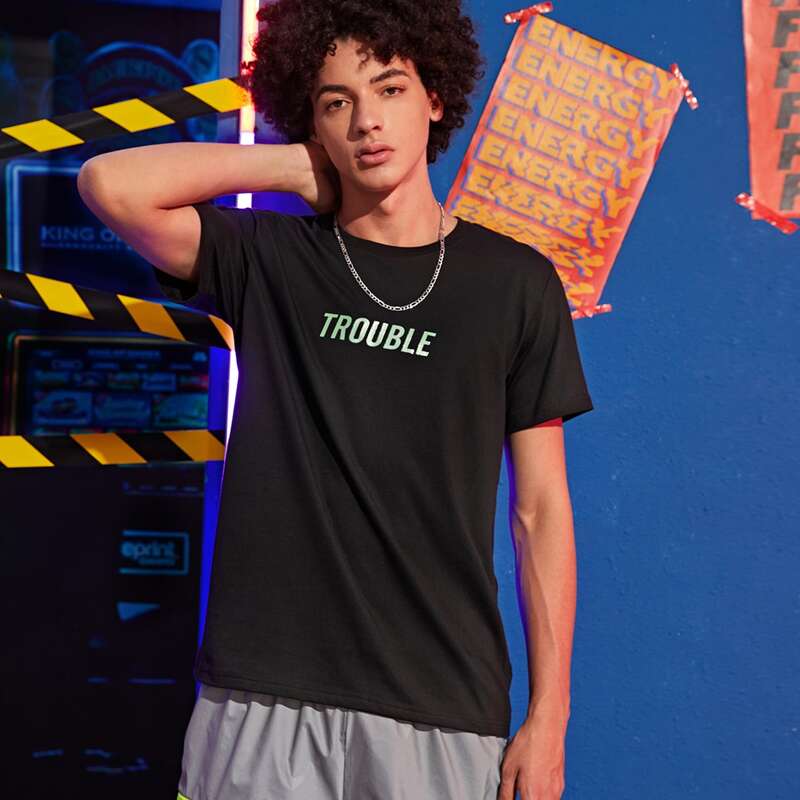 

Guys Letter Graphic Tee, Black