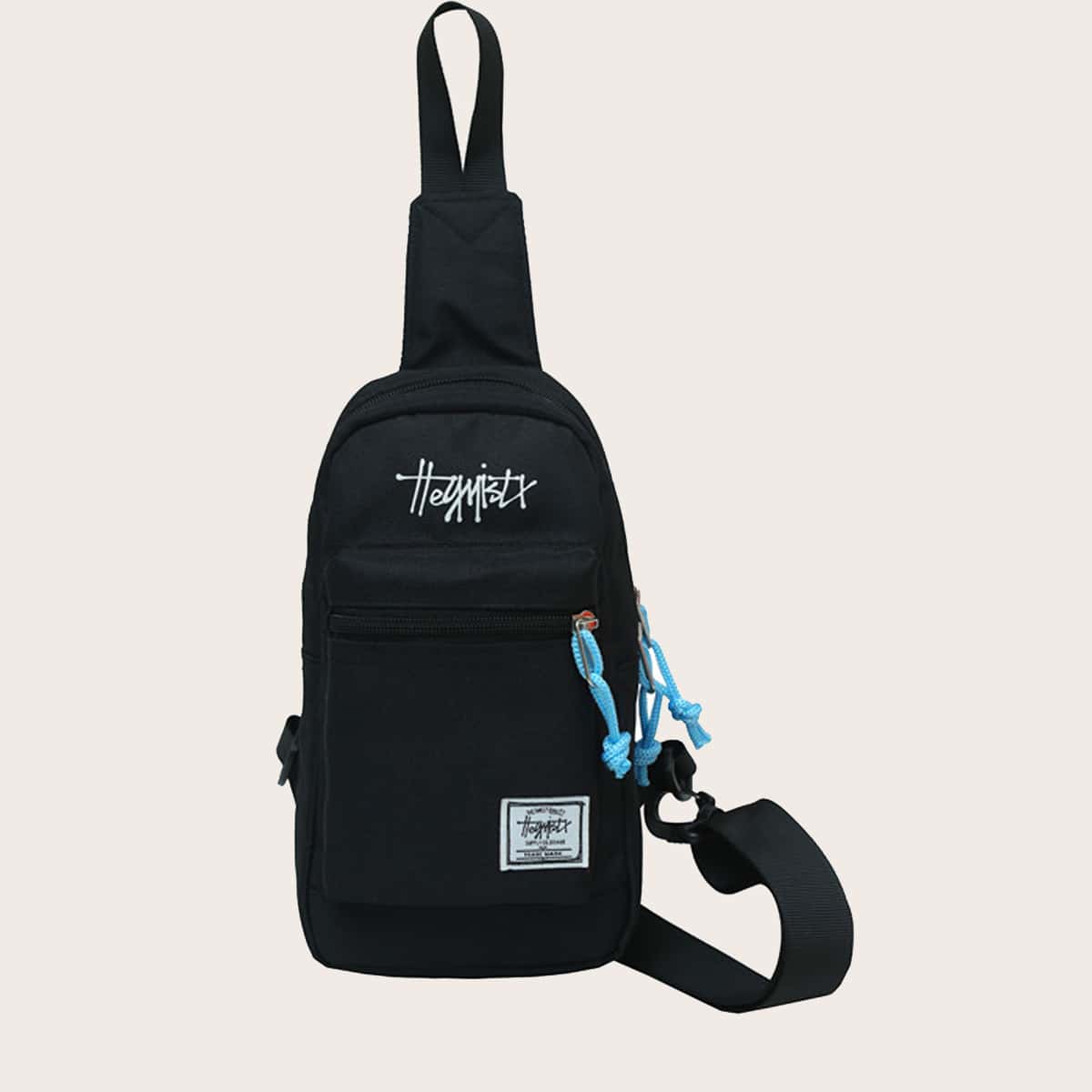 

Guys Letter Graphic Sling Bag, Black