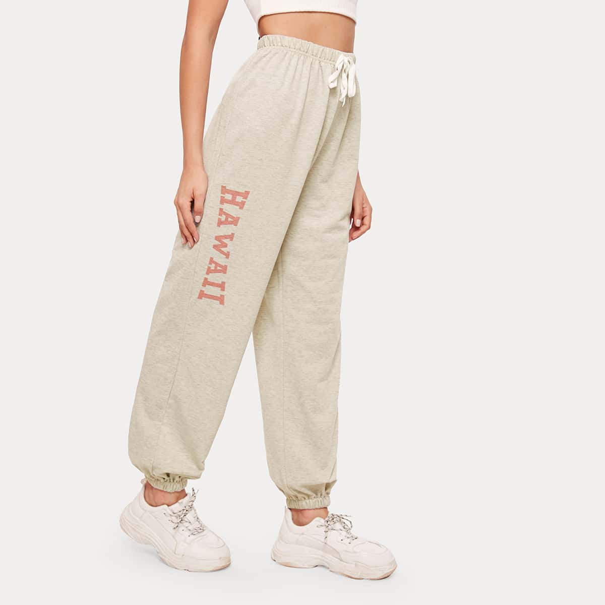 

Letter Graphic Sweat Joggers, Khaki