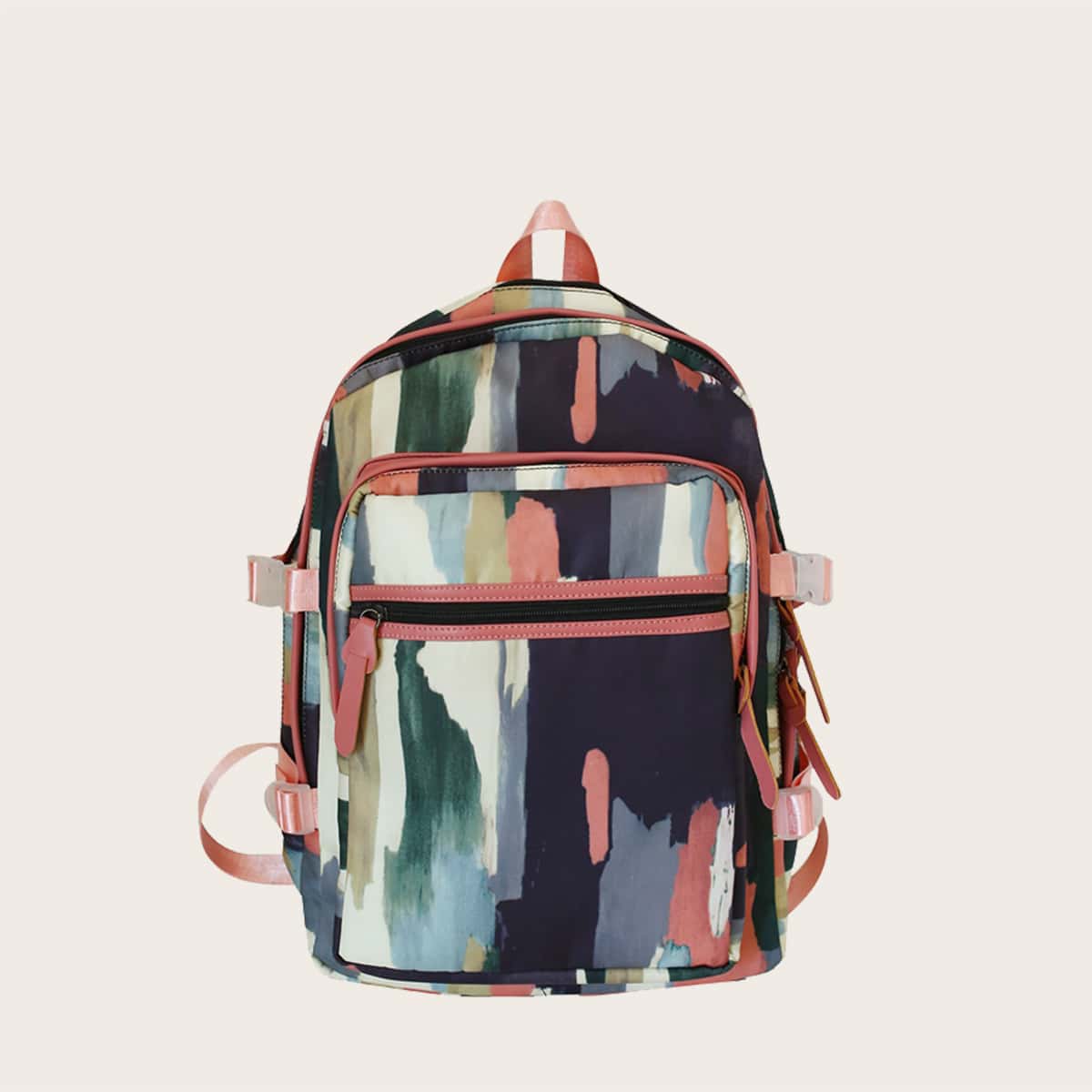 

Colorblock Large Capacity Backpack, Multicolor