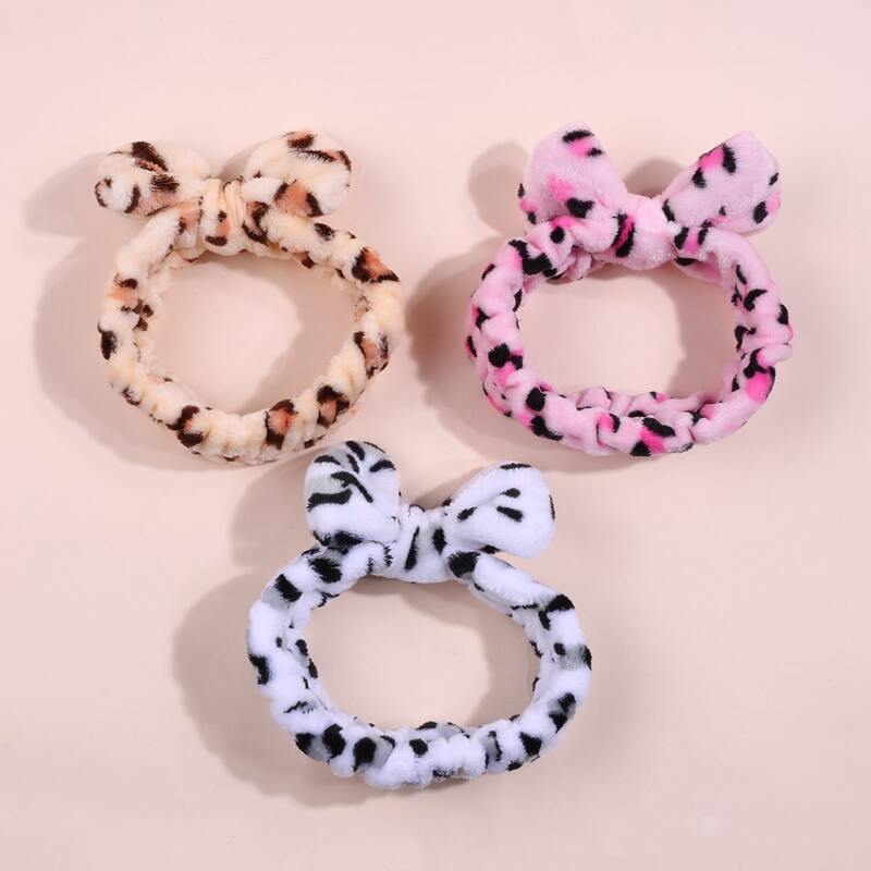 

1pc Leopard Bow Bath Headband, Multicolor