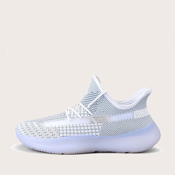 

Men Lace-up Front Wide Fit Sneakers, White