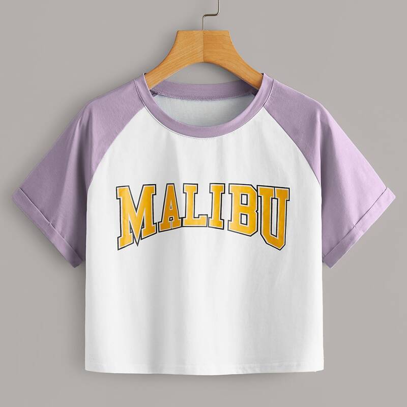 

Letter Graphic Crop Tee, Multicolor