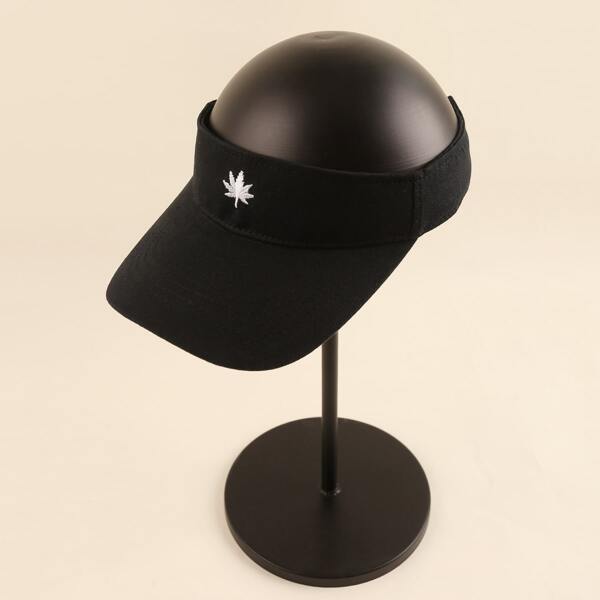 

Maple Embroidery Visor Hat, Black