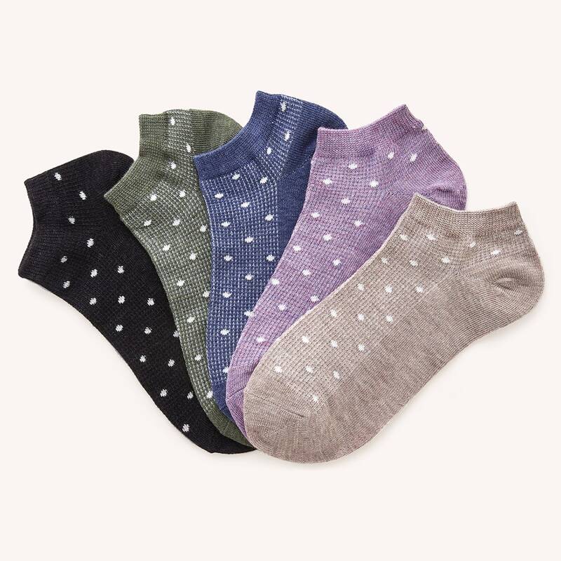 

5pairs Polka Dot Pattern Socks, Multicolor