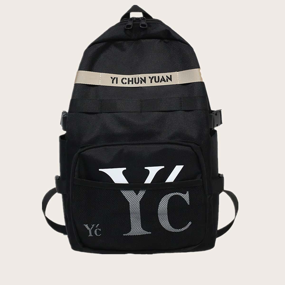 

Guys Letter Graphic Backpack, Black