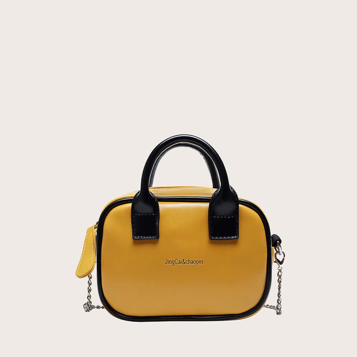 

Letter Graphic Satchel Bag, Yellow
