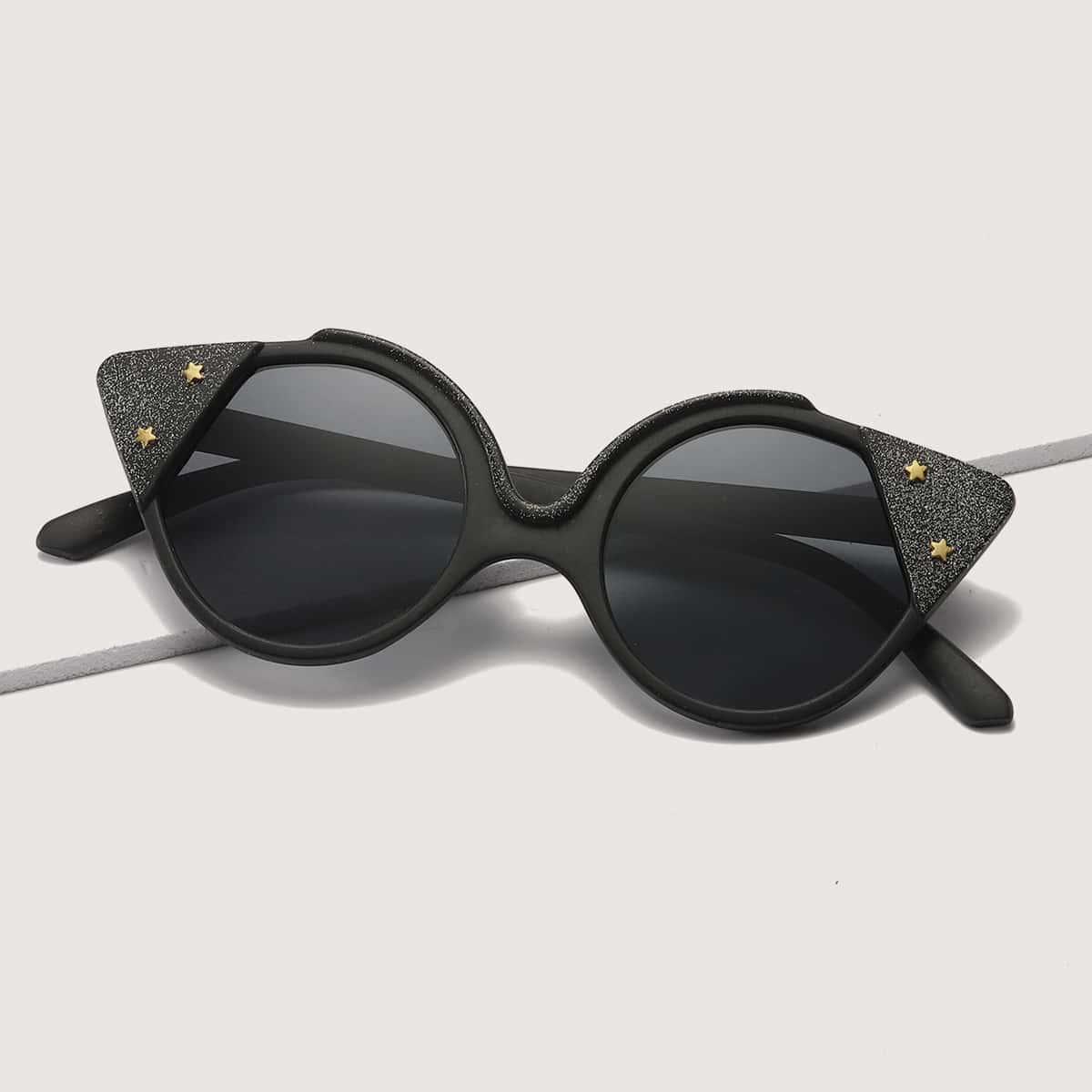 

Star Decor Cat Eye Sunglasses, Black