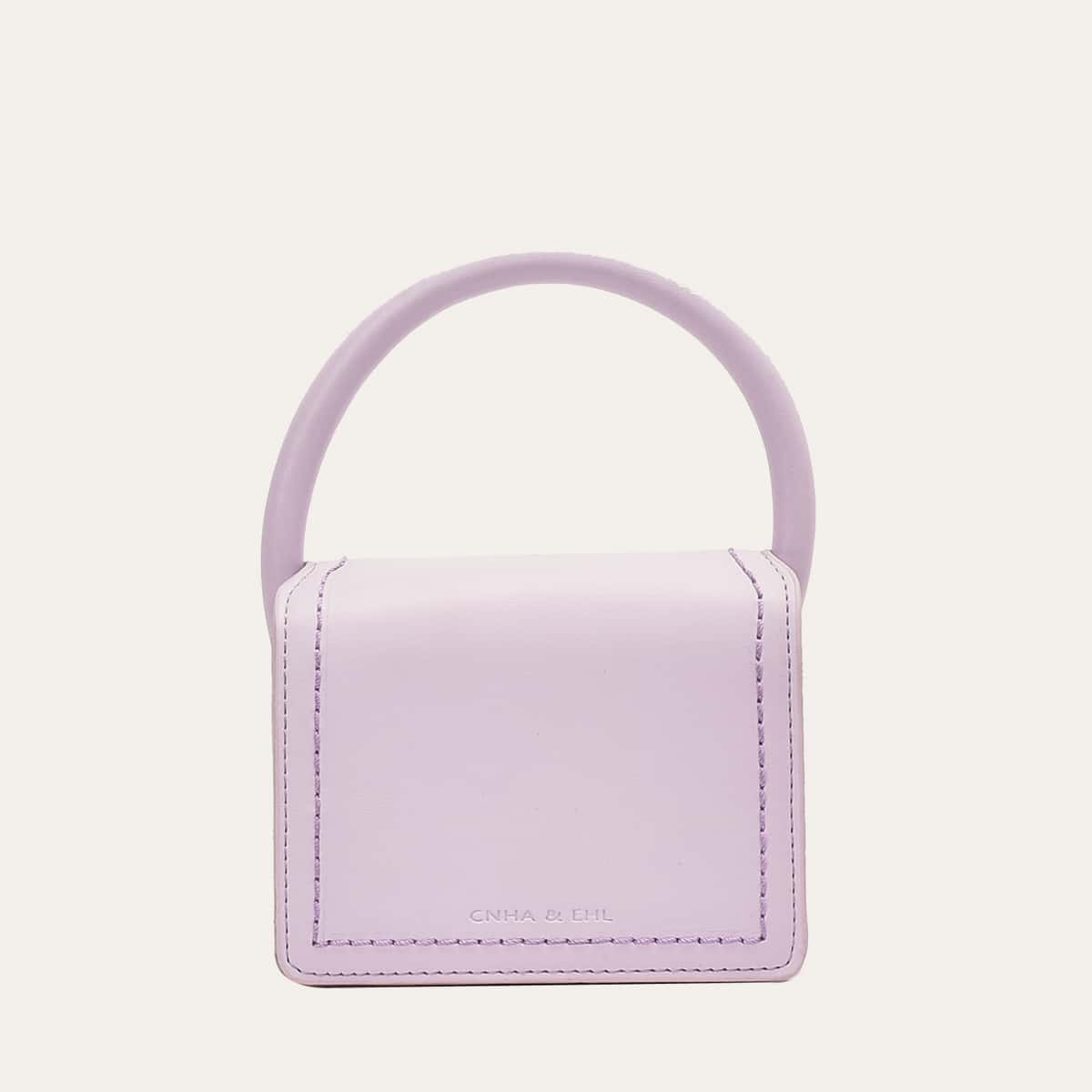 Mini Flap Satchel Bag, Purple