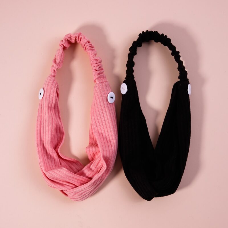

2pcs Ribbed Headband, Multicolor
