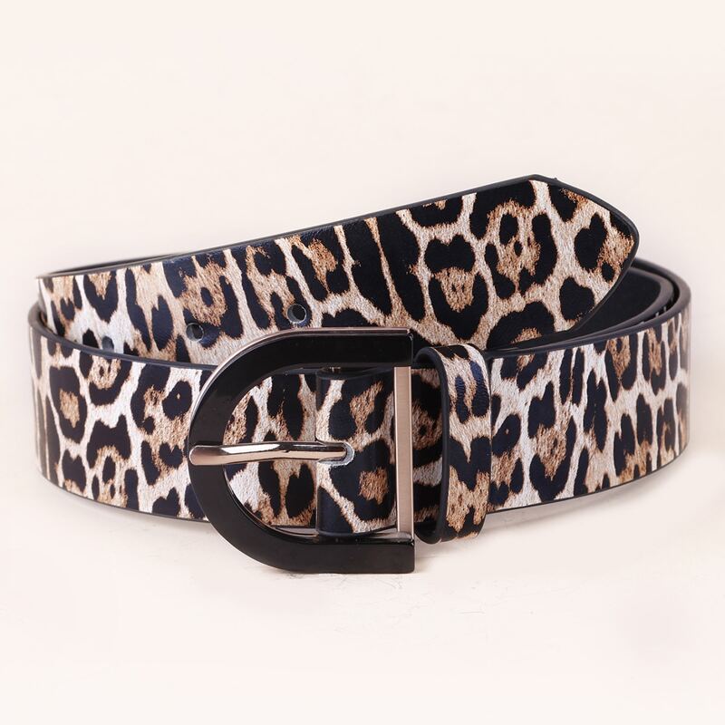 

Leopard Pattern Buckle Belt, Multicolor