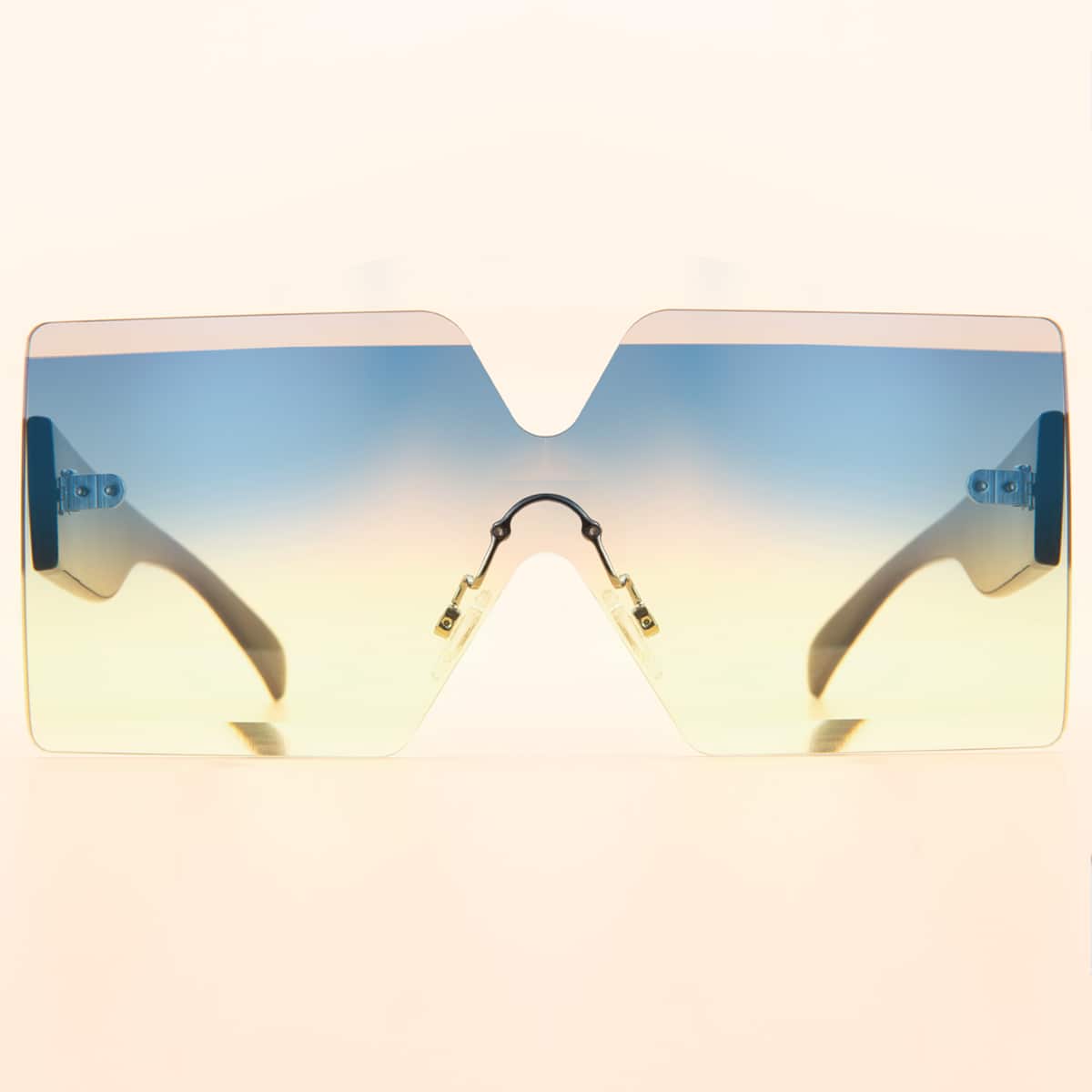 

Rimless Square Sunglasses, Grey