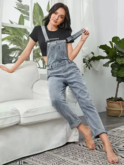 denim jumpsuit shein