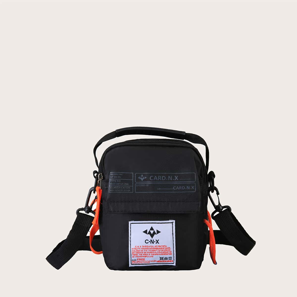 Letter Graphic Satchel Bag