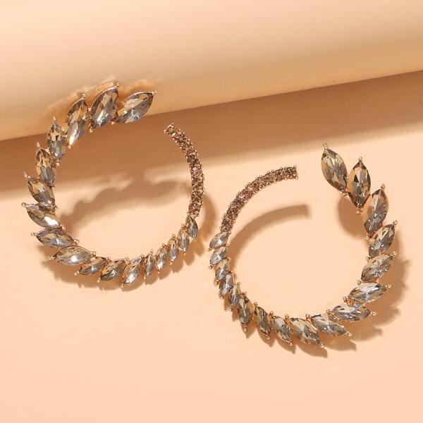 

Серьги-кольца со стразами, Золотистый