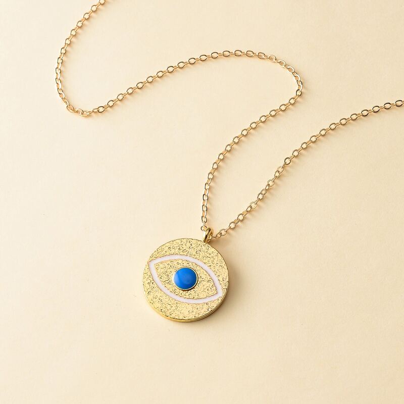 

Eye Charm Necklace, Blue