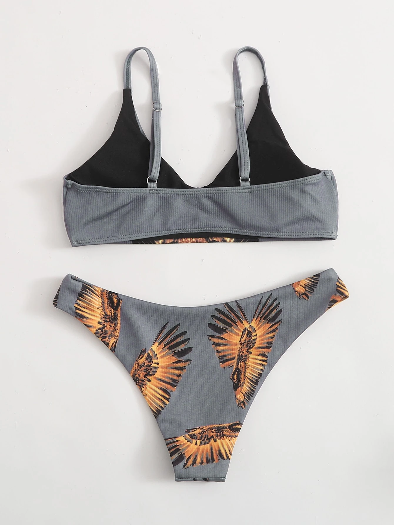 eagle print grey bikini