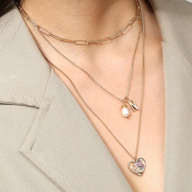 

Heart Layered Necklace, Gold