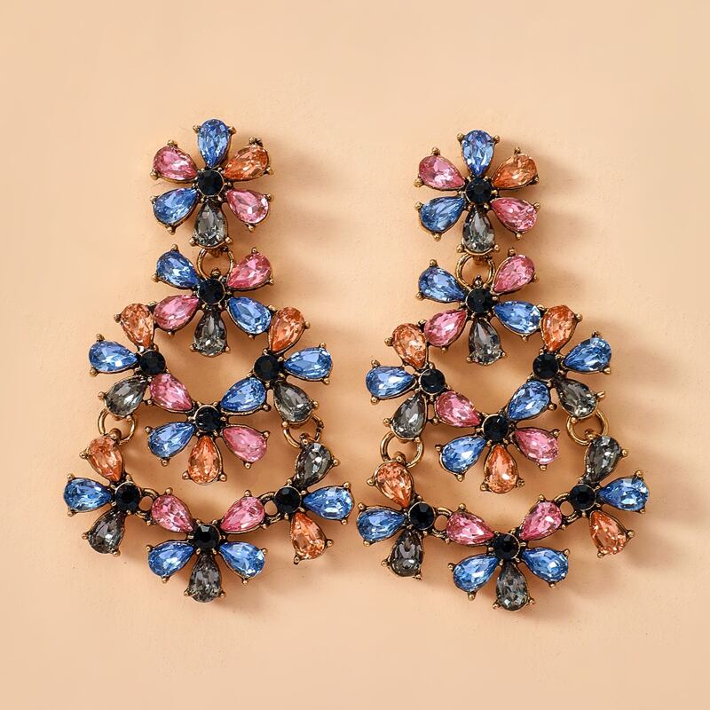 

Rhinestone Drop Earrings, Multicolor