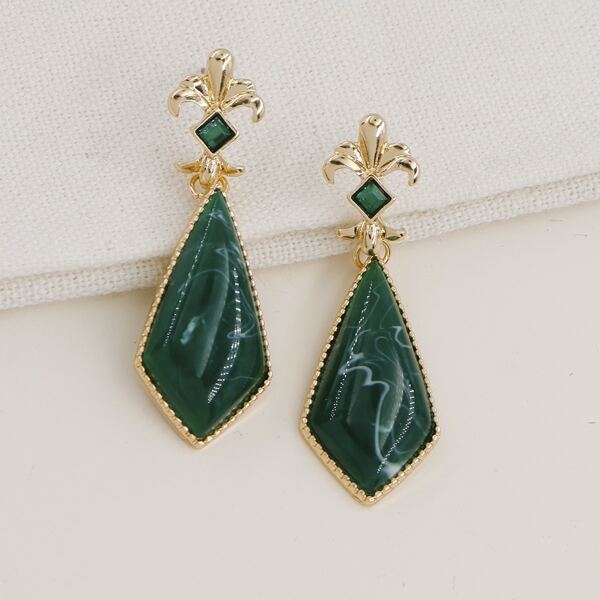 

Gemstone Drop Earrings, Green