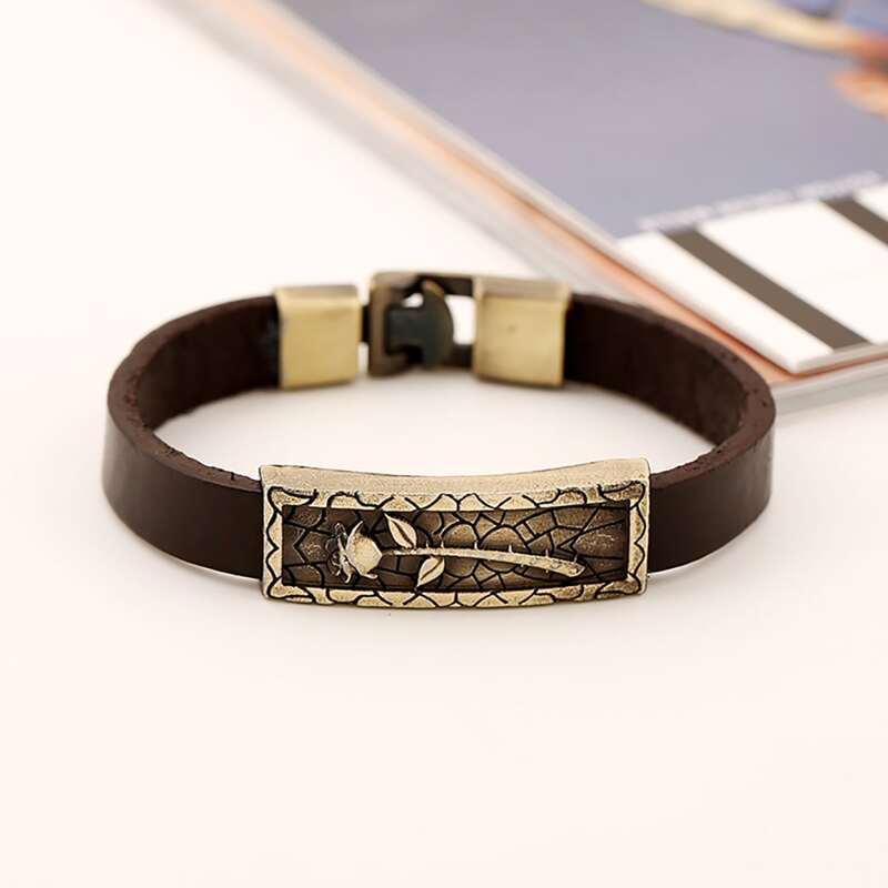

Guys Rose Pattern Bracelet, Silver