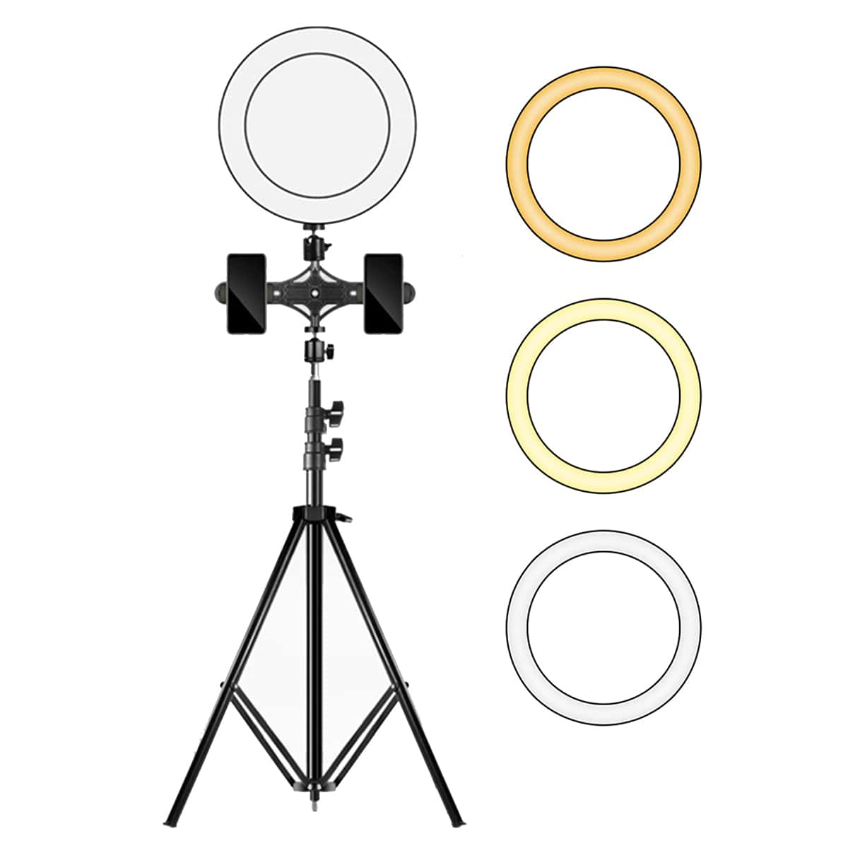 

Selfie Ring Light with Tripod Stand & Phone Holder, Black