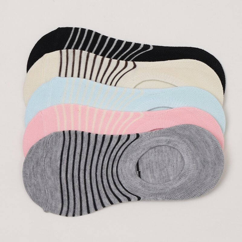 

5pairs Striped Pattern Socks, Multicolor