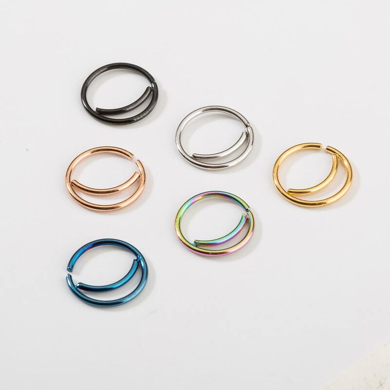 

6pcs Guys Simple Nose Ring, Multicolor