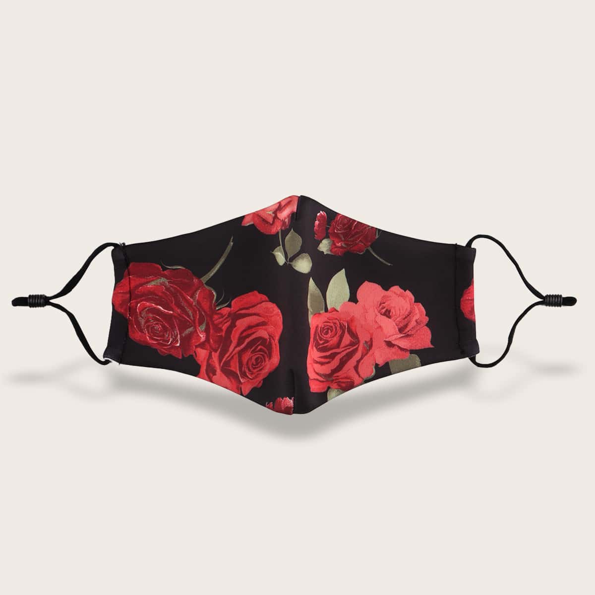 

Flower Pattern Face Mask with Gasket Pad, Black