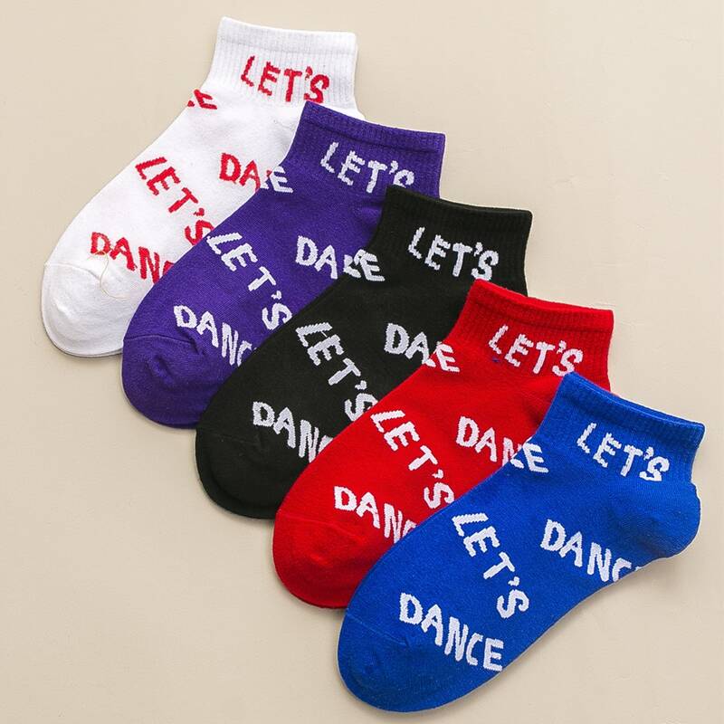 

5pairs Letter Graphic Socks, Multicolor