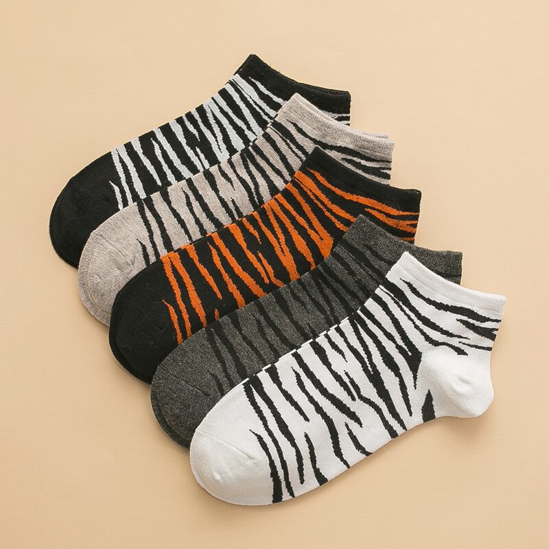 

5pairs Leopard Pattern Socks, Multicolor