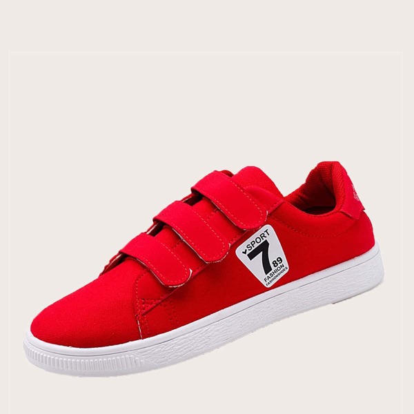

Men Letter Graphic Velcro Strap Sneakers, Red