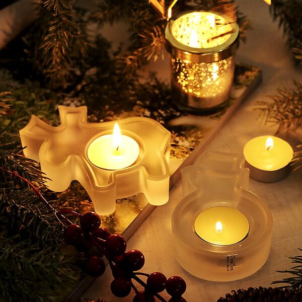 

1pc Glass Candle Holder, White