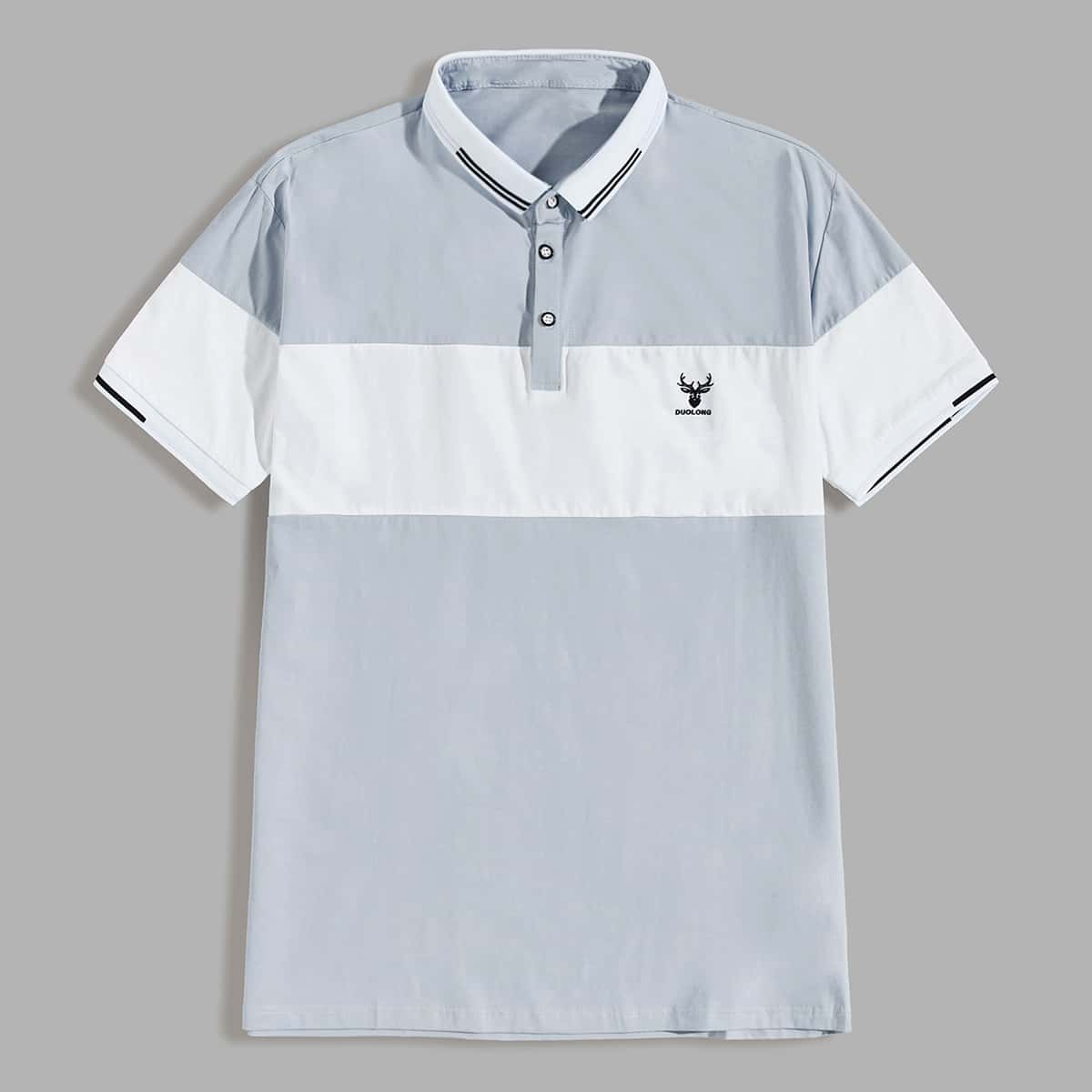 

Guys Colorblock Striped Polo Shirt, Blue