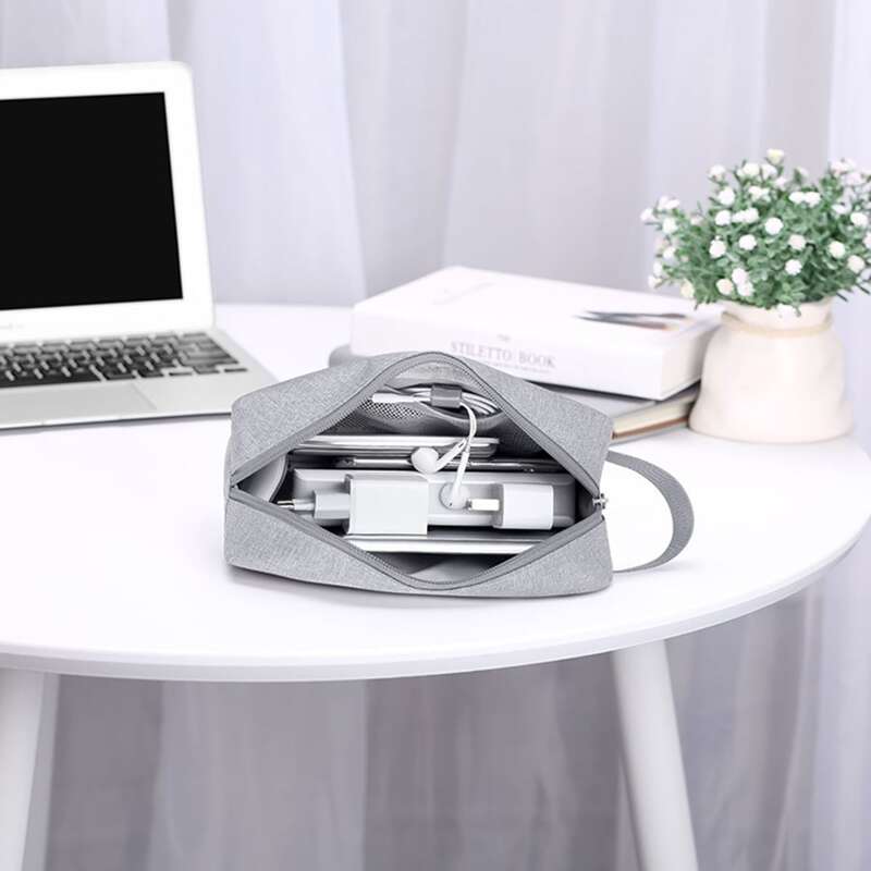 

1pc Solid Multifunctional Storage Bag, Grey