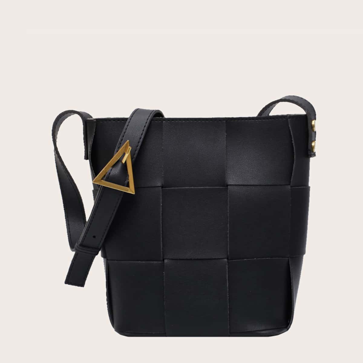 

Minimalist Braided Crossbody Bag, Black