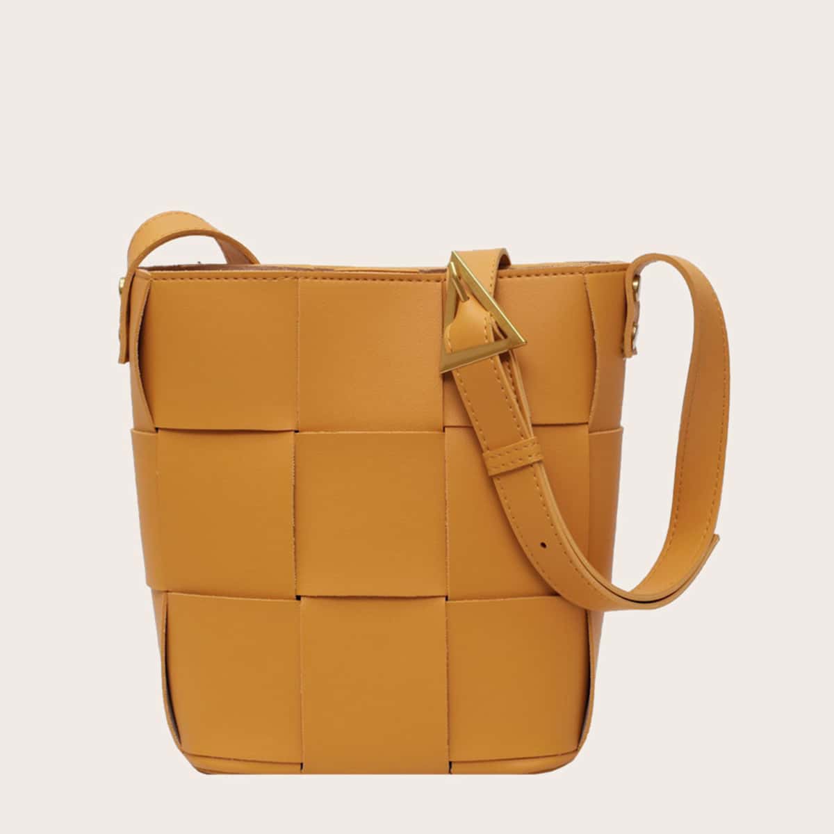 

Minimalist Braided Crossbody Bag, Brown