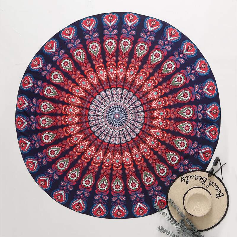 

Tribal Print Round Beach Blanket, Multicolor