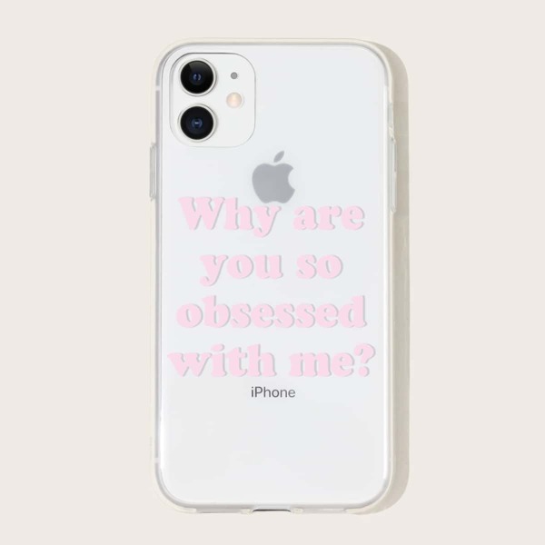 

Slogan Graphic iPhone Case, Clear