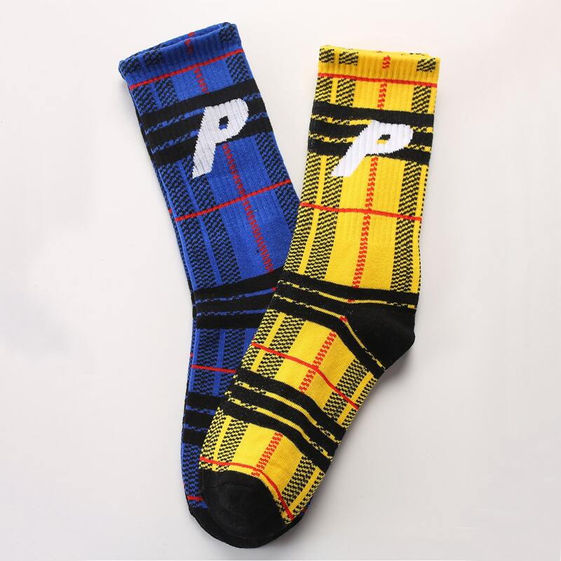 

2pairs Guys Plaid Pattern Socks, Multicolor