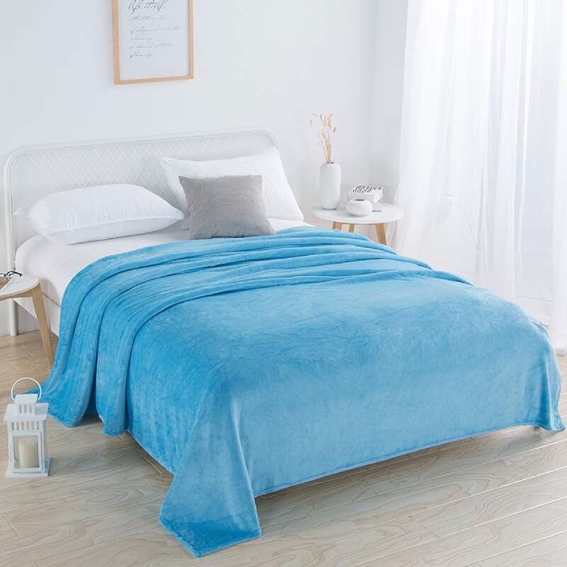 

1pc Plain Blanket, Blue