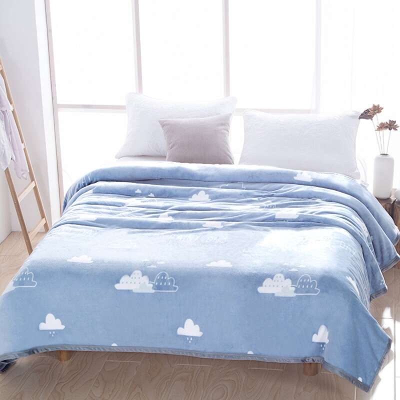 

Cloud Print Blanket, Blue