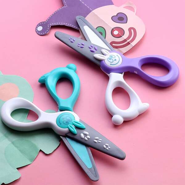 

1pc Cartoon Safety Random Scissor, Multicolor