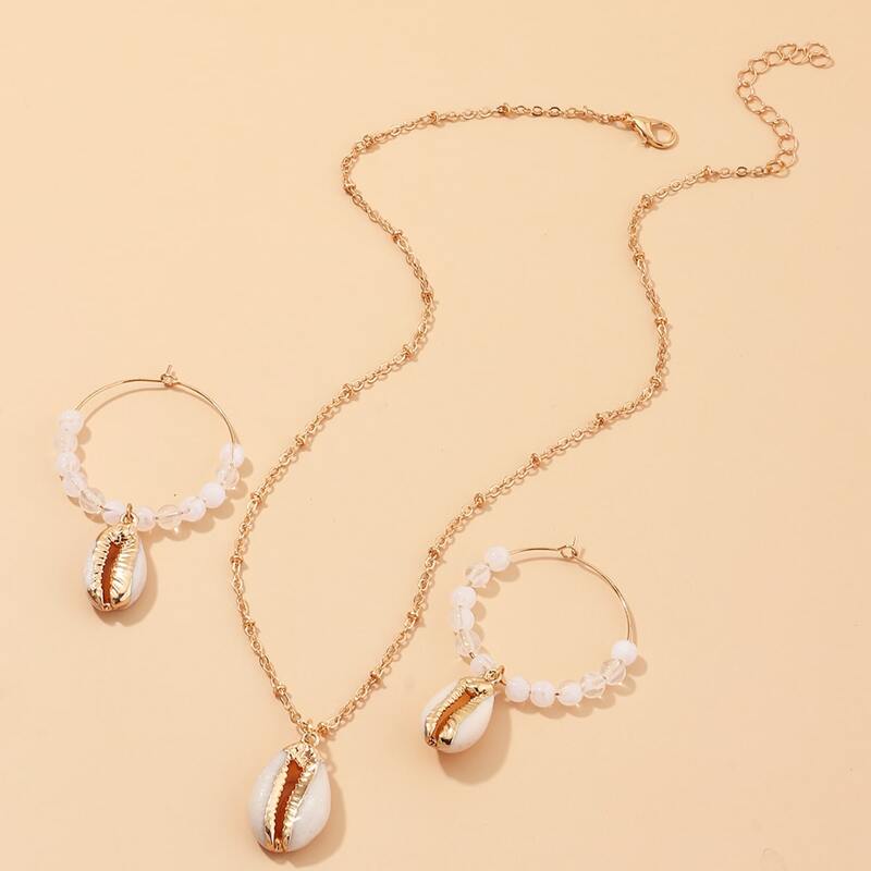 3pcs Shell Decor Jewelry Set